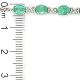 Pulsera con esmeraldas en plata 925