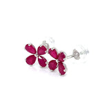 Aretes con rubí en oro blanco 18KT
