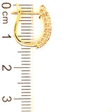 Aretes con rubí y diamantes en oro amarillo 18KT