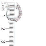 Aretes con rubí y diamantes en oro blanco 18KT