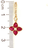 Aretes con rubí y diamantes en oro amarillo 18KT