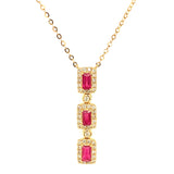 Collar con rubí y diamantes en oro amarillo 18KT