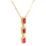 Collar con rubí y diamantes en oro amarillo 18KT