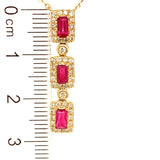 Collar con rubí y diamantes en oro amarillo 18KT