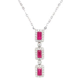Collar con rubí y diamantes en oro blanco 18KT