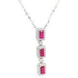 Collar con rubí y diamantes en oro blanco 18KT