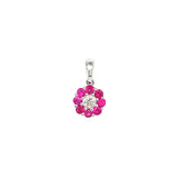 Dije con rubí y diamantes en oro blanco 18KT