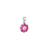 Dije con rubí y diamantes en oro blanco 18KT