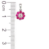 Dije con rubí y diamantes en oro blanco 18KT