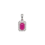 Dije con rubí y diamantes en oro blanco 18KT