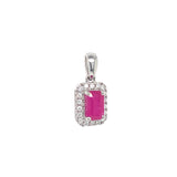 Dije con rubí y diamantes en oro blanco 18KT
