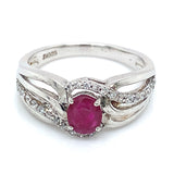 Anillo con rubí en plata 925