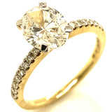 (LD) Anillo con diamantes de laboratorio en oro amarillo 10kt. D-1.91CTS.