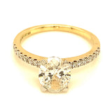 (LD) Anillo con diamantes de laboratorio en oro amarillo 10kt. D-1.91CTS.