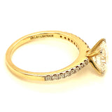 (LD) Anillo con diamantes de laboratorio en oro amarillo 10kt. D-1.91CTS.