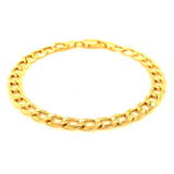 Pulsera (Gourmet Hueca) en oro amarillo 10KT 17CM