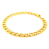 Pulsera (Gourmet Hueca) en oro amarillo 10KT 17CM