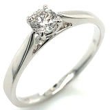 (SOFIA) Anillo con diamante en oro blanco 10KT