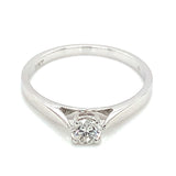(SOFIA) Anillo con diamante en oro blanco 10KT