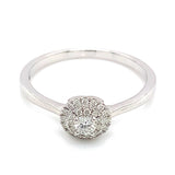 (SOFIA) Anillo con diamantes en oro blanco 10kt. D-0.20CTS