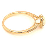Anillo con ópalo y diamantes en oro amarillo 14kt