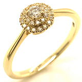 (SOFIA) Anillo con diamantes en oro amarillo 10kt. D-0.20CTS