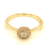 (SOFIA) Anillo con diamantes en oro amarillo 10kt. D-0.20CTS
