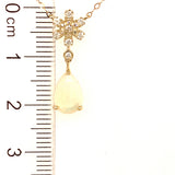 Collar con ópalo y diamantes en oro amarillo 10kt. 46CM