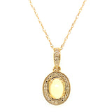 Collar con ópalo y diamantes en oro amarillo 10kt. 46CM