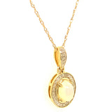Collar con ópalo y diamantes en oro amarillo 10kt. 46CM
