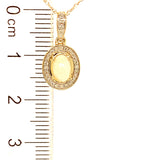 Collar con ópalo y diamantes en oro amarillo 10kt. 46CM