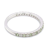 Anillo con peridoto y diamantes en oro blanco 10kt