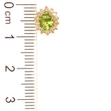 Aretes con Peridoto y diamantes en oro amarillo 10kt