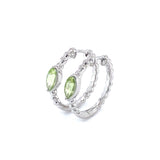 Aretes con peridoto en oro blanco 10kt