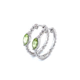 Aretes con peridoto en oro blanco 10kt