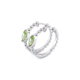 Aretes con peridoto en oro blanco 10kt