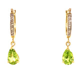 Aretes con peridoto en oro amarillo 10kt