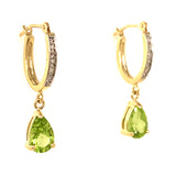 Aretes con peridoto en oro amarillo 10kt