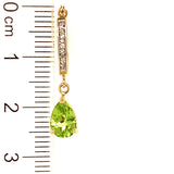 Aretes con peridoto en oro amarillo 10kt