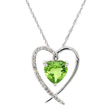 Collar con Peridoto y diamantes en oro blanco 10kt. 46cm
