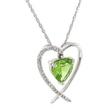 Collar con Peridoto y diamantes en oro blanco 10kt. 46cm