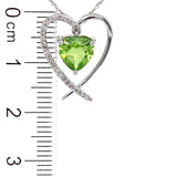 Collar con Peridoto y diamantes en oro blanco 10kt. 46cm
