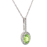 Collar con Peridoto y diamantes en oro blanco 14kt. 46cm
