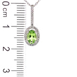 Collar con Peridoto y diamantes en oro blanco 14kt. 46cm