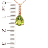 Collar con Peridoto y diamantes en oro rosado 14kt. 46cm