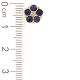 Aretes con zafiro y diamantes en oro amarillo 10kt