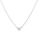Collar con zafiro y diamantes en oro blanco 10kt. 46cm