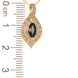 Collar con zafiro y diamantes en oro amarillo 14kt. 46cm