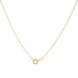 Collar con zafiro y diamantes en oro amarillo 14kt. 46cm
