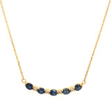 Collar con zafiro y diamantes en oro amarillo 10kt. 46cm